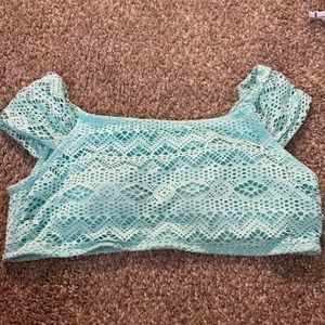 Teal blue bikini top